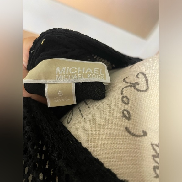 💎 MICHAEL Michael Kors black shift dress short sleeve midi SZ Small - Picture 5 of 6